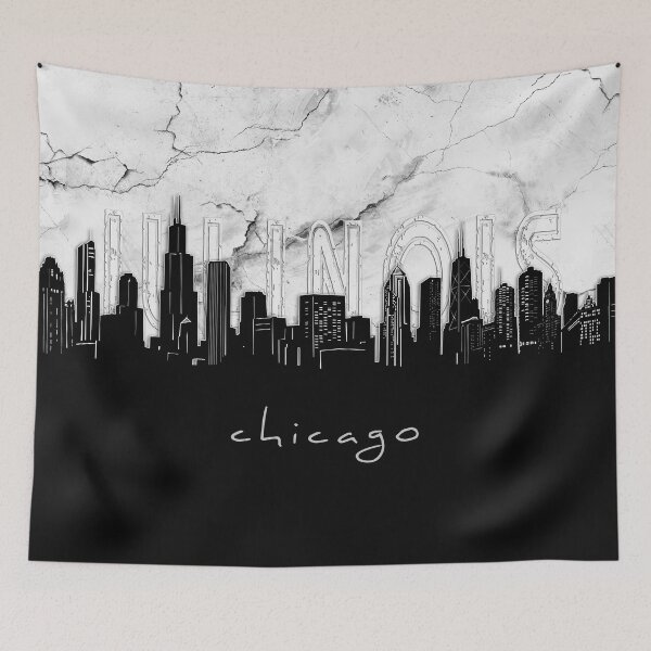 Item preview, chicago skyline marble designed and sold by BekimART2.