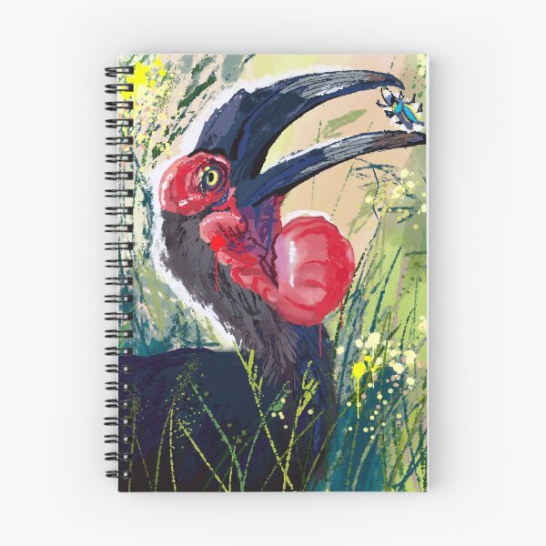 Item preview, Ground hornbill bird in savannah designed and sold by orangerinka.