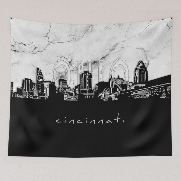 Item preview, cincinnati skyline marble designed and sold by BekimART2.