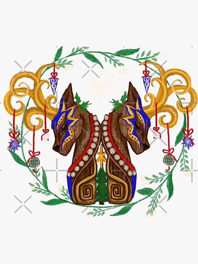 Thumbnail 3 of 3, Sticker, Christmas Reindeer designed and sold by tinaschofield.