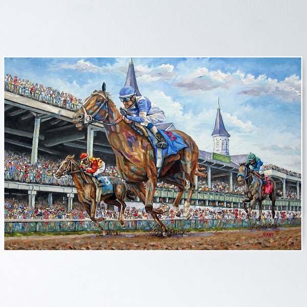 Item preview, Kentucky Derby - Down the Stretch designed and sold by Mike Rabe Art.