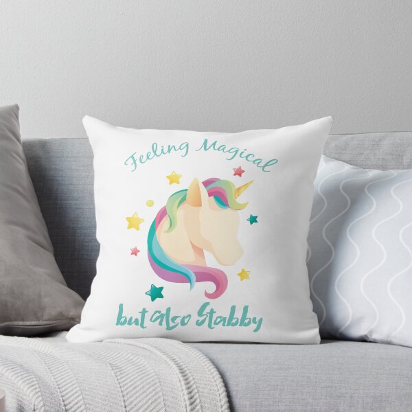 Item preview, Sintiéndose mágico pero también Stabby Funny Unicorn Rainbow designed and sold by Marstore.