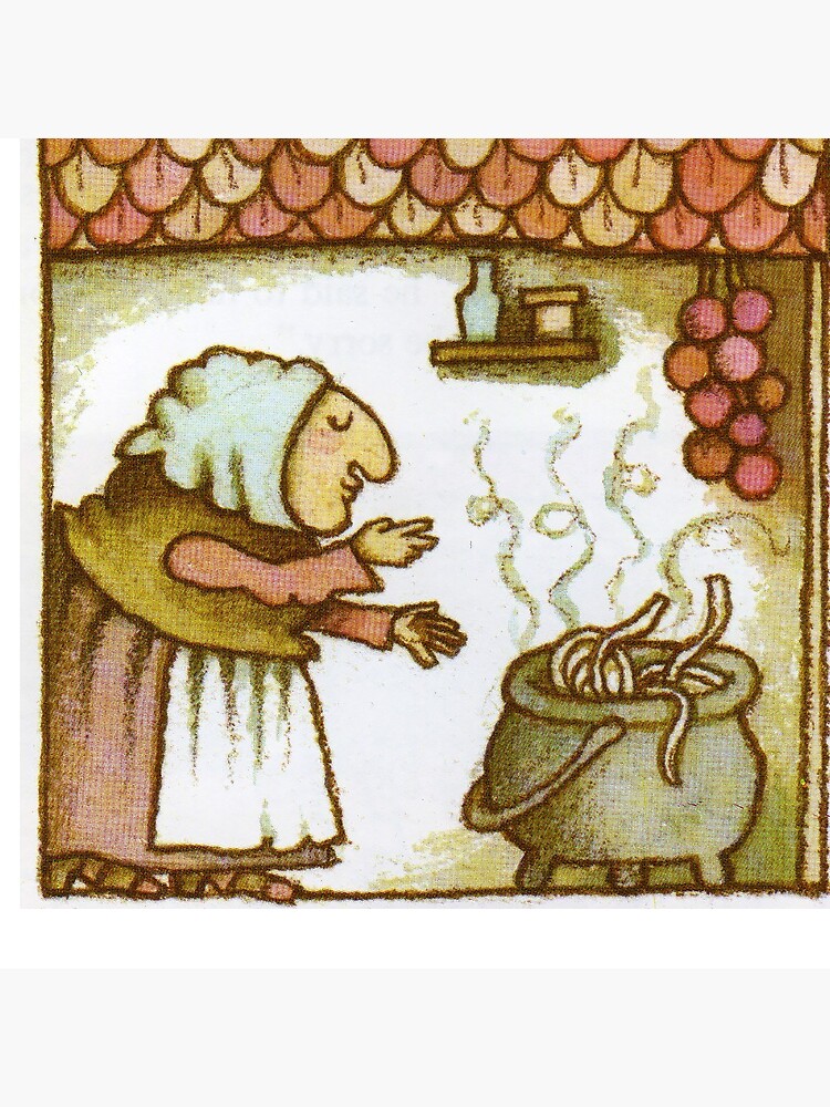 Strega Nona Blowing Kisses to Pasta Pot Pin for Sale by medusagf