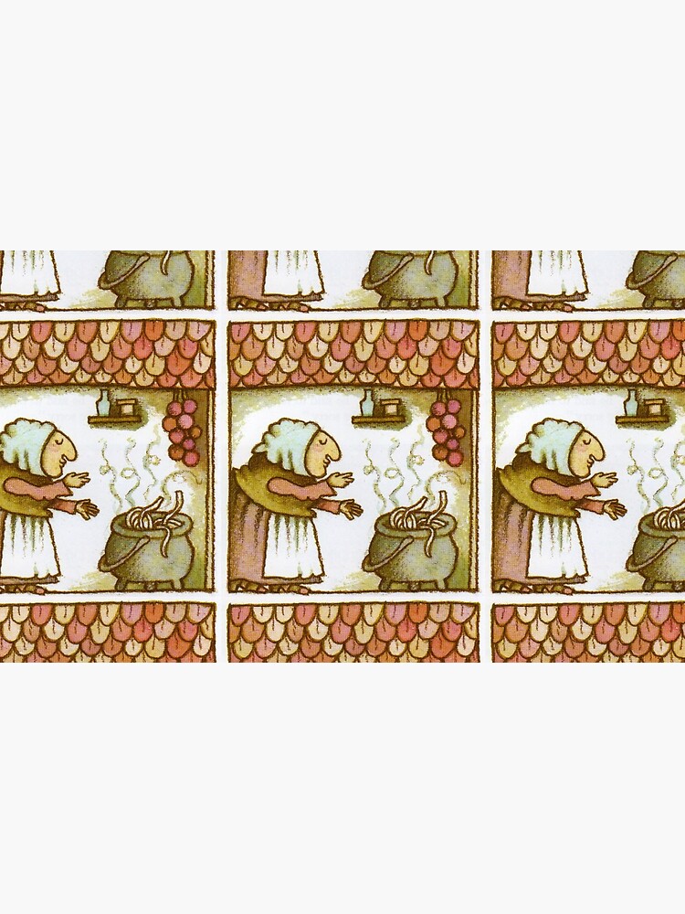 Strega Nona Blowing Kisses to Pasta Pot Pin for Sale by medusagf