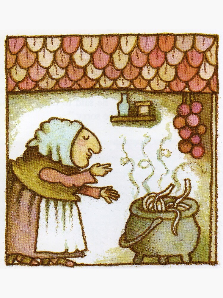 Strega Nona with Pasta Pot Metal Print for Sale by medusagf