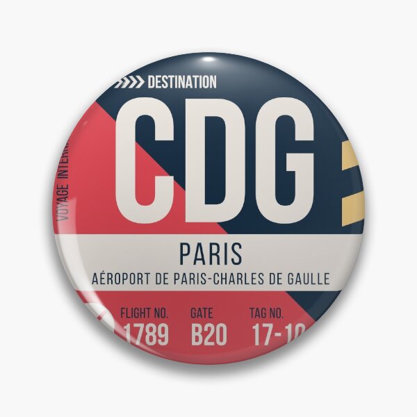Artikelvorschau, Paris Charles de Gaulle Flughafen stilvolle Gepäckanhänger (CDG) entworfen und verkauft von SLAG-Creative.