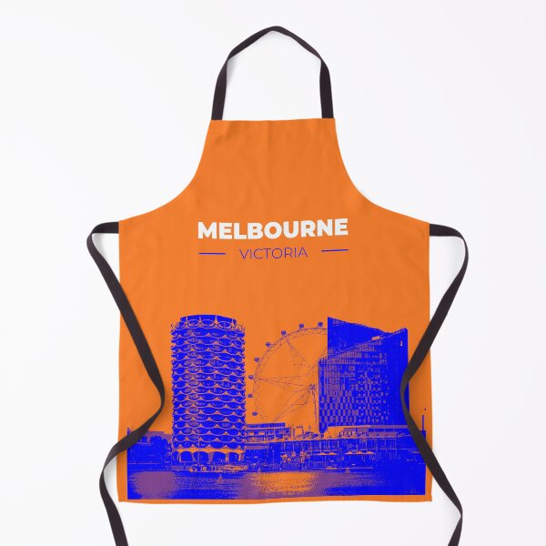 Item preview, Skyline, cityscape poster of Melbourne (orange) designed and sold by CMYKStudio.