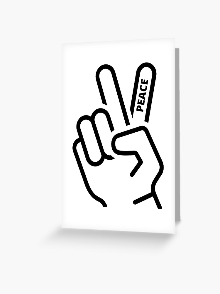 Peace Emoji right hand design Greeting Card