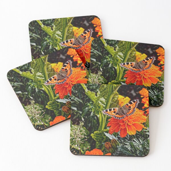 Item preview, The Small Tortoiseshell Butterfly on a Marigold designed and sold by Avril Harris.