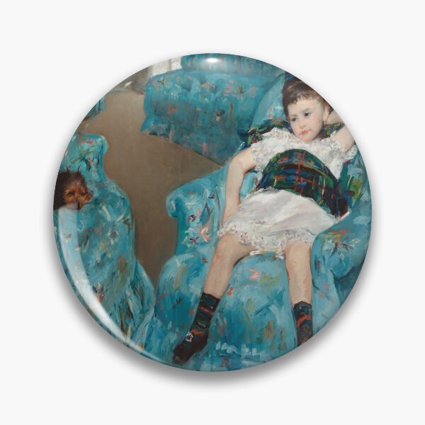 Item preview, Mary Cassatt and Little Girl in a Blue Armchair vintage painting designed and sold by katakania.