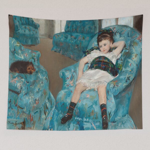 Item preview, Mary Cassatt and Little Girl in a Blue Armchair vintage painting designed and sold by katakania.