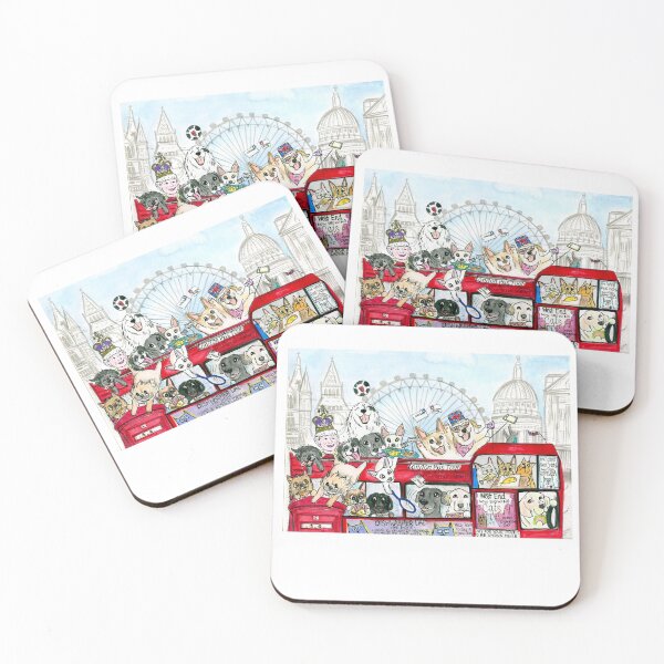 Item preview, Cats and Dogs ride the London bus  designed and sold by HappyPawtraits.