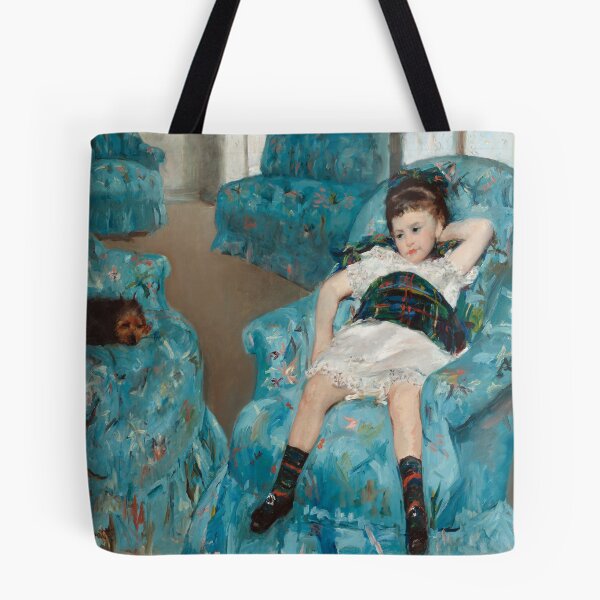 Item preview, Mary Cassatt and Little Girl in a Blue Armchair vintage painting designed and sold by katakania.