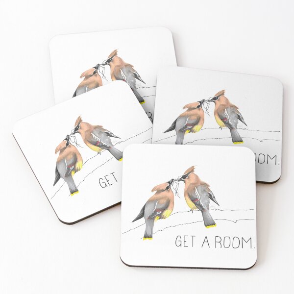 Item preview, Get A Room (Cedar Waxwings Courting) designed and sold by LauraWolfArtist.