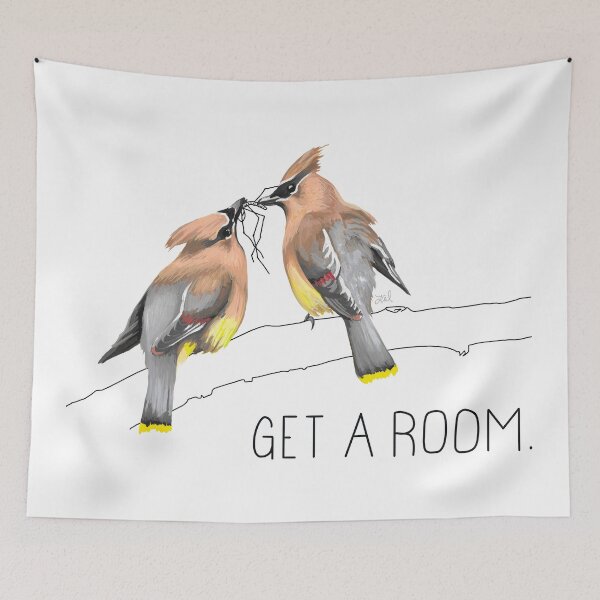 Item preview, Get A Room (Cedar Waxwings Courting) designed and sold by LauraWolfArtist.