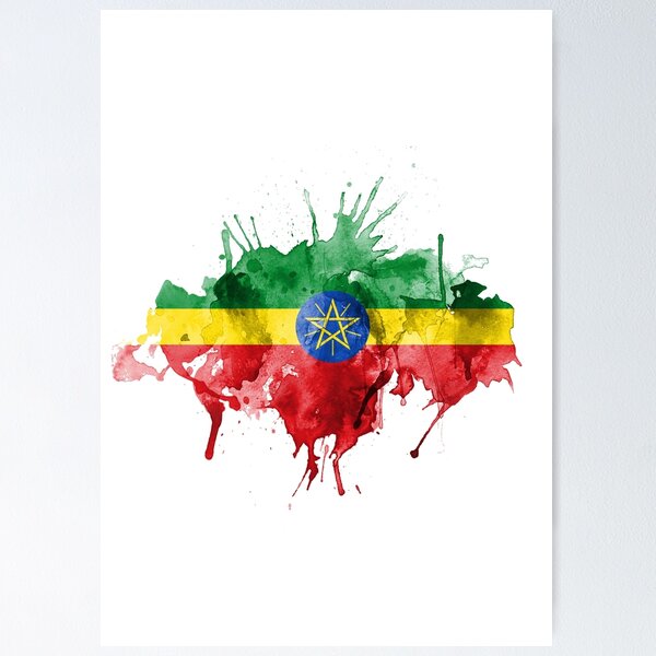 Item preview, ethiopia flag digital watercolor designed and sold by lipedesigns.