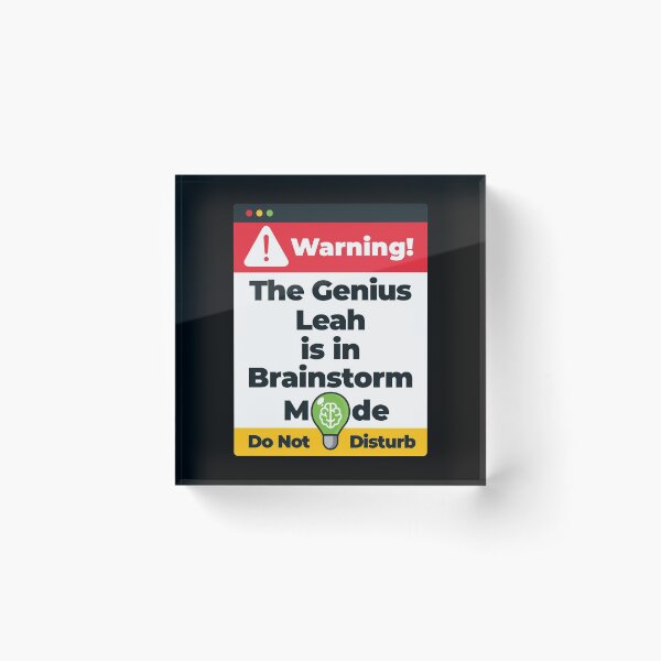 Artikelvorschau, Leah Name - Warnung Das Genius Leah befindet sich im Brainstorming-Modus entworfen und verkauft von elhefe.