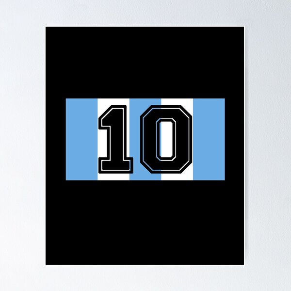 Artikelvorschau, Retro Argentinien 10 Flagge Fußball Fußball Shirt Diego entworfen und verkauft von fusedtees.