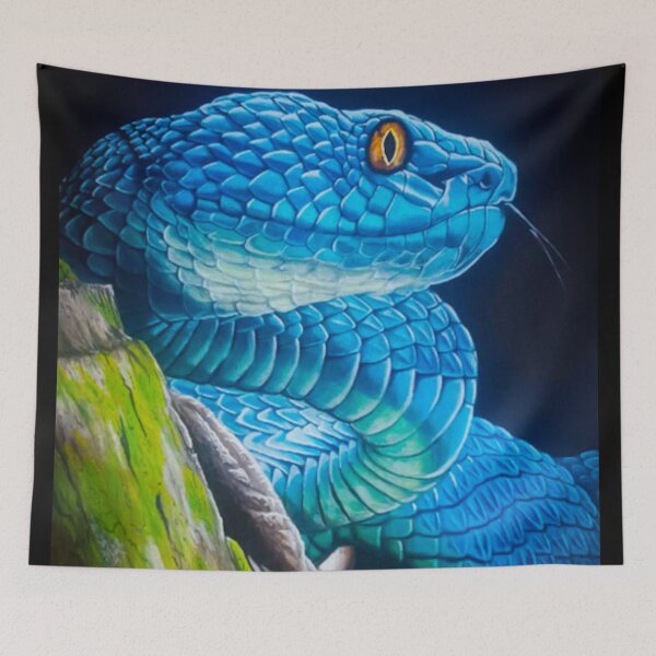 Item preview, Hand Painted Blue Viper designed and sold by ArtRoomOregon.