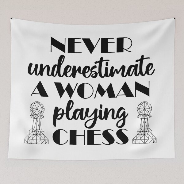 Item preview, Never underestimate a woman playing chess designed and sold by felinefeelings.