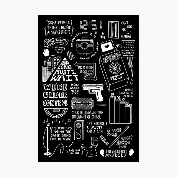 Collage of The Strokes Black and White Photographic Print