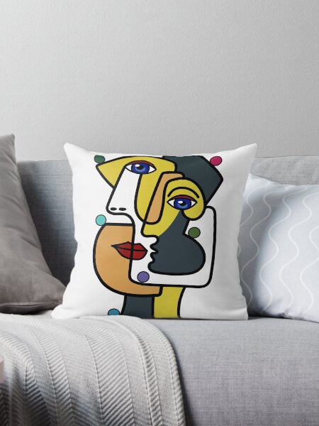 Item preview, Cubism geometric bizarre woman portrait art designed and sold by AznavourByKarin.