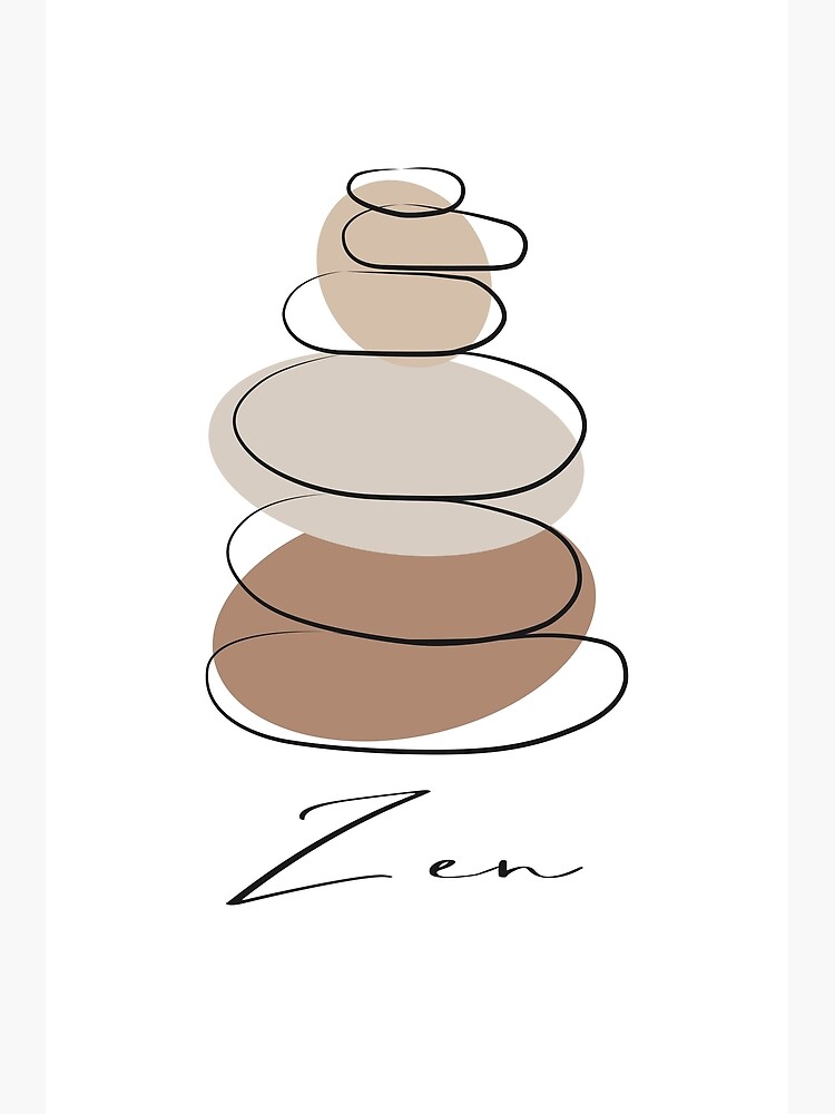 Zen Balancing Stacked Stones Wall Art Poster By Teefanda Redbubble   Flat,750x,075,f Pad,750x1000,f8f8f8 