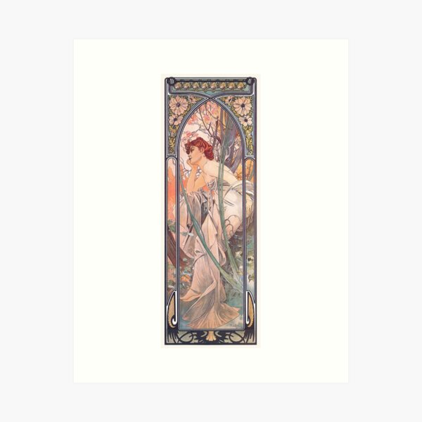 Item preview, Evening Reverie Alphonse Mucha Rêverie du Soir designed and sold by RedCapeTales.