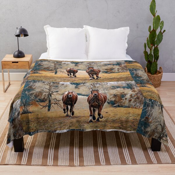 Item preview, Two brown horse painting  design - best gift designed and sold by TheGallery69.