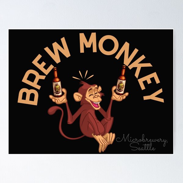 Microbrewery, Brew Monkey, Seattle Essential T-Shirt for Sale by  wordmonkey