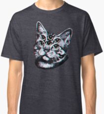 Psychedelic Cat (3D vintage effect) Classic T-Shirt