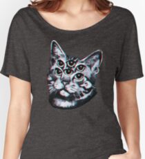Psychedelic Cat (3D vintage effect) Women's Relaxed Fit T-Shirt