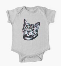 Psychedelic Cat (3D vintage effect) One Piece - Short Sleeve