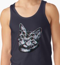Psychedelic Cat (3D vintage effect) Tank Top