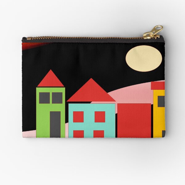 Black Red Blue Yellow Orange Pink Blue Green Teal Home Sweet Home Zipper Pouch