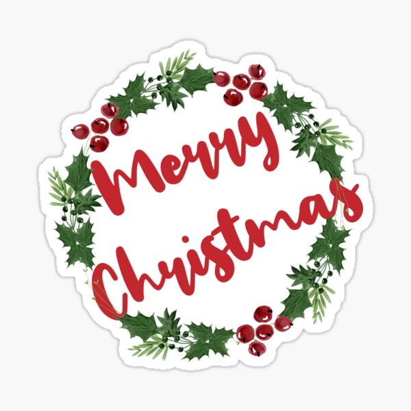 Merry Christmas and Happy New Year Sticker