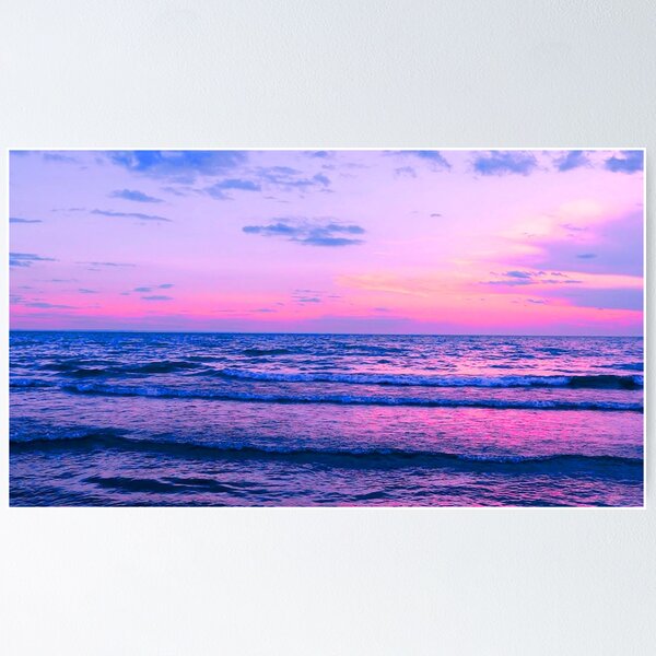 Item preview, Ocean Pink Blue Waves Sunset designed and sold by Schmohawk72.