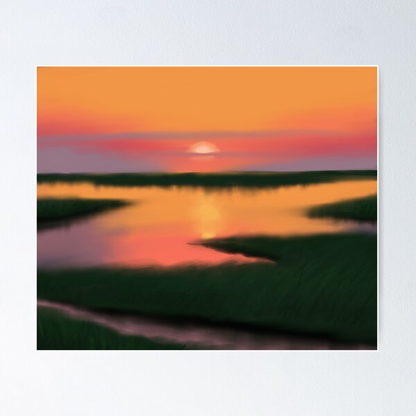 Item preview, Marshland under Sunset designed and sold by Heather Free.