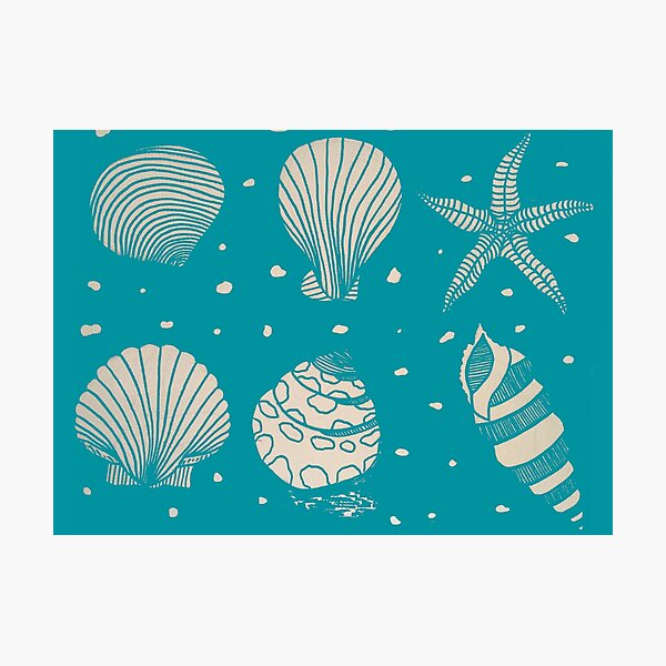 Item preview, Sea shell pattern turquoise designed and sold by saranagliccuris.