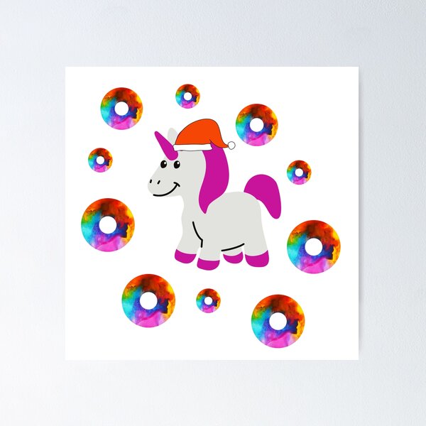 Item preview, Christmas Unicorn with Rainbow Donuts designed and sold by EdenLiving.