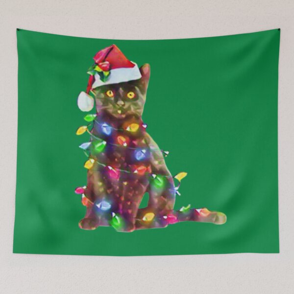 Item preview, Black Cat christmas light funny cat lover  designed and sold by Gordon Nelson.