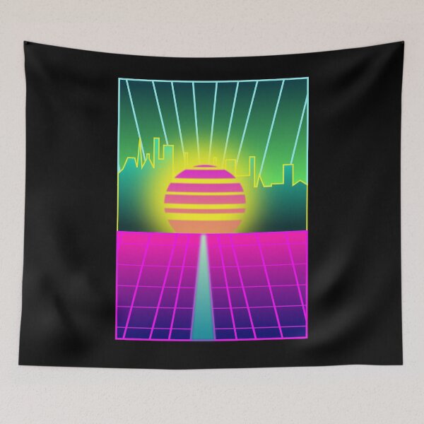 Item preview, Retro 80s synthwave city designed and sold by Logan81.