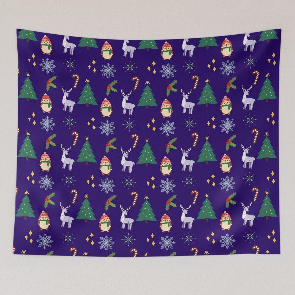 Item preview, Cute Christmas pattern dark blue designed and sold by HR-the-Chemist.
