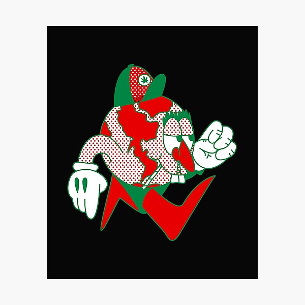 Item preview, Stoner Red Cartoon Buzzed Earth designed and sold by Mustard Prophet.