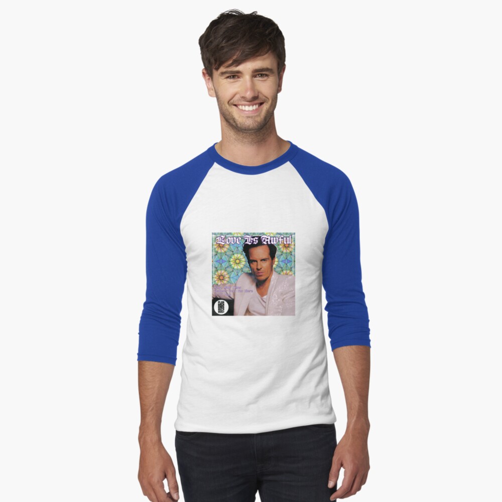 Vista previa del artículo con la obra «Camiseta ¾ estilo béisbol», diseñado y vendido por fleabagmemes.