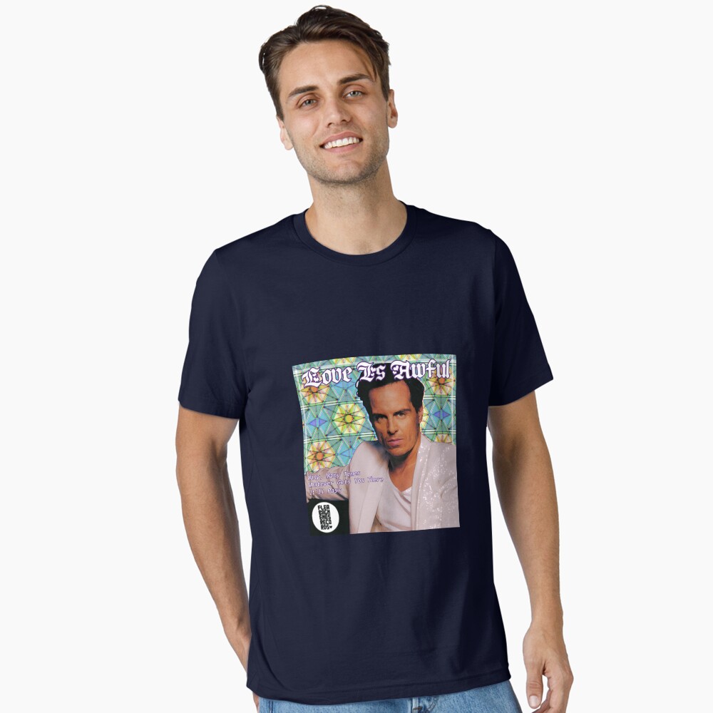 Vista previa del artículo con la obra «Camiseta esencial», diseñado y vendido por fleabagmemes.