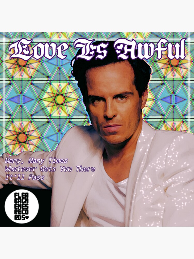 Imagen 3 de 3, Pegatina con la obra Fleabag Love Is Awful Record, diseñada y vendida por fleabagmemes.