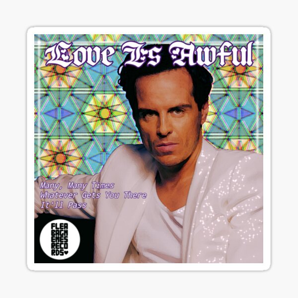 Vista previa del artículo con la obra «Fleabag Love Is Awful Record», diseñado y vendido por fleabagmemes.