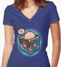 Match Made in Black Mesa Women's Fitted V-Neck T-Shirt