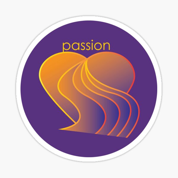 Passion Flowing from the Heart Sticker